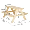 Wooden garden picnic table for children Springos BE003 90x79x50 cm