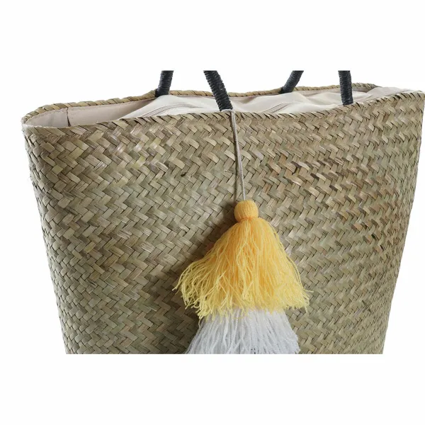 Пляжная сумка DKD Home Decor Оранжевый Натуральный Тёмно Синий волокно 49 x 18 x 37 cm (2 штук)