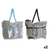 Пляжная сумка DKD Home Decor Синий Коричневый Зеленый Серый Мята PVC Полотно 44 x 23 x 62 cm (2 штук)