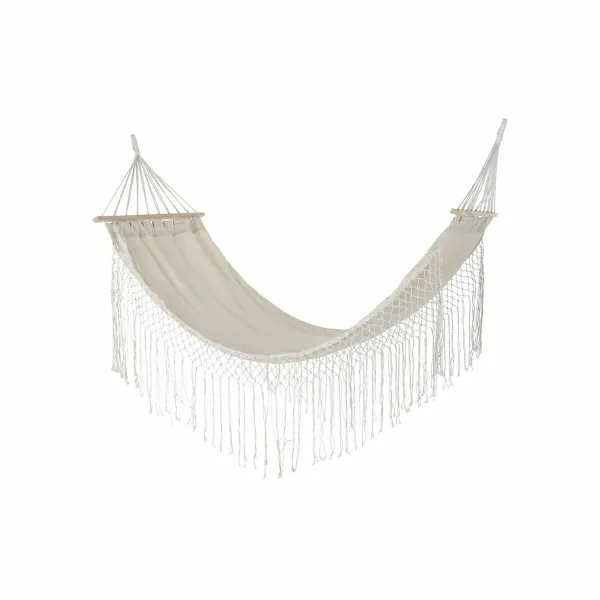 Šūpuļtīkls DKD Home Decor Bēšs Poliesters Kokvilna Ciedra Bārkstis (280 x 100 x 130 cm)