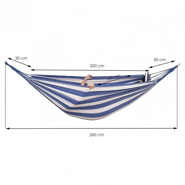 Hammock for two people Springos HM038 200x150 cm - white-blue