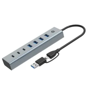 7 lizdų USB šakotuvas Conceptronic HUBBIES20G Sidabras