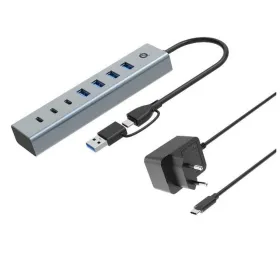 7-Port USB Hub Conceptronic HUBBIES20GP Sudrabains