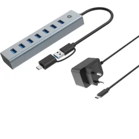 USB šakotuvas Conceptronic HUBBIES21GP Sidabras