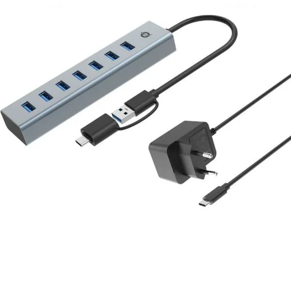 USB Hub Conceptronic HUBBIES21GP Silver