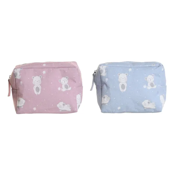Ceļojumu Piederumu Somiņa DKD Home Decor Zils Balts Zaļš Rozā polialgodon osos 15 x 6 x 12 cm (2 gb.)