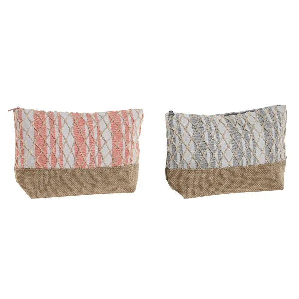 Kelionių reikmenų dėžutė Home ESPRIT Pilka Koralas 25 x 7 x 15 cm (2 vnt.)