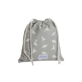 Детска Rаница Чувал DKD Home Decor Balts Pelēks 24 x 2 x 26 cm (2 gb.)