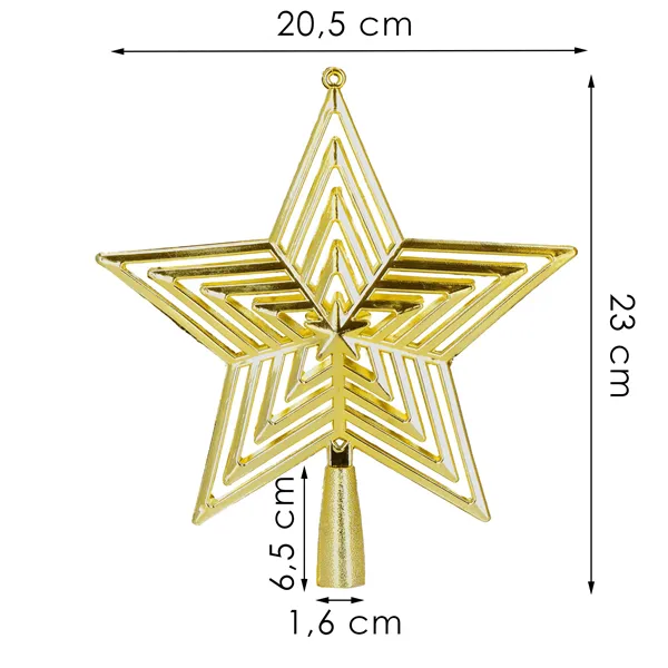 Christmas tree topper Springos CA1277 23 cm gold star