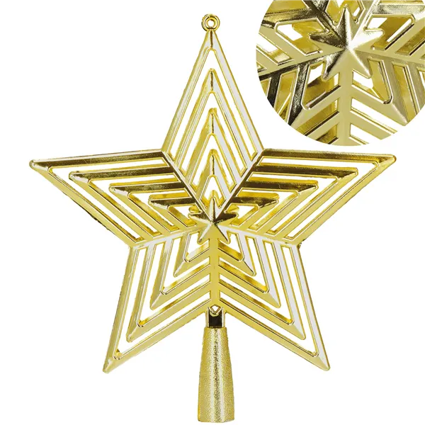 Christmas tree topper Springos CA1277 23 cm gold star