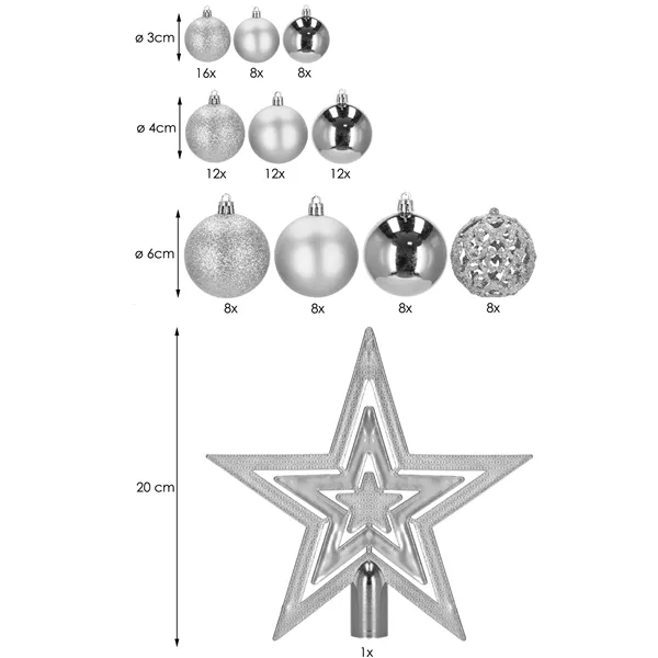 Christmas tree baubles Springos CA0020 set of 100