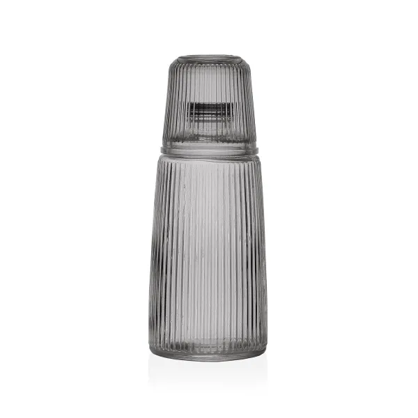 Vandens butelis Versa Juoda stiklas Aliuminis 10,3 x 26 x 10,3 cm