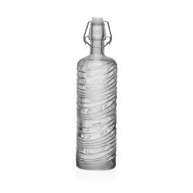 Water bottle Versa Transparent Glass Aluminium 1 L 8,2 X 30,6 X 8,2 CM
