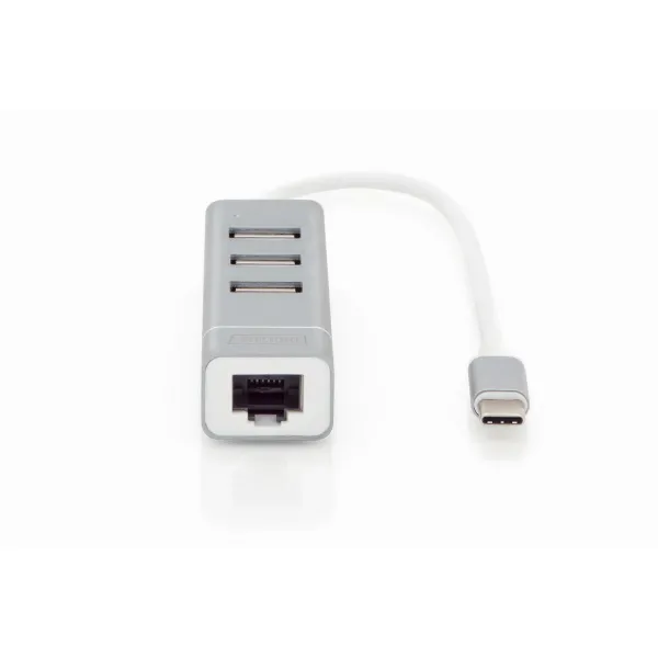 USB Hub Digitus Grey Silver Aluminium
