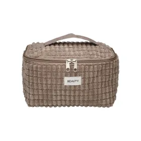 Reisi Tualett-tarvete Kott Versa Corduroy Khakiroheline Polüester Tekstiil 12 x 12 x 20 cm