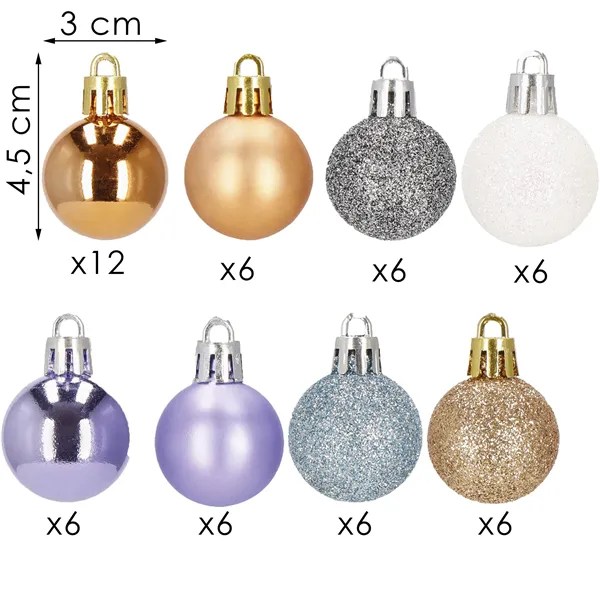 Christmas balls Springos CA1128 54 pcs.3cm