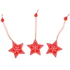 Christmas pendants wooden stars Springos CA0649 set of 3 4.5cm