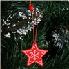 Christmas pendants wooden stars Springos CA0649 set of 3 4.5cm