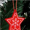 Christmas pendants wooden stars Springos CA0649 set of 3 4.5cm