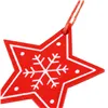 Christmas pendants wooden stars Springos CA0649 set of 3 4.5cm