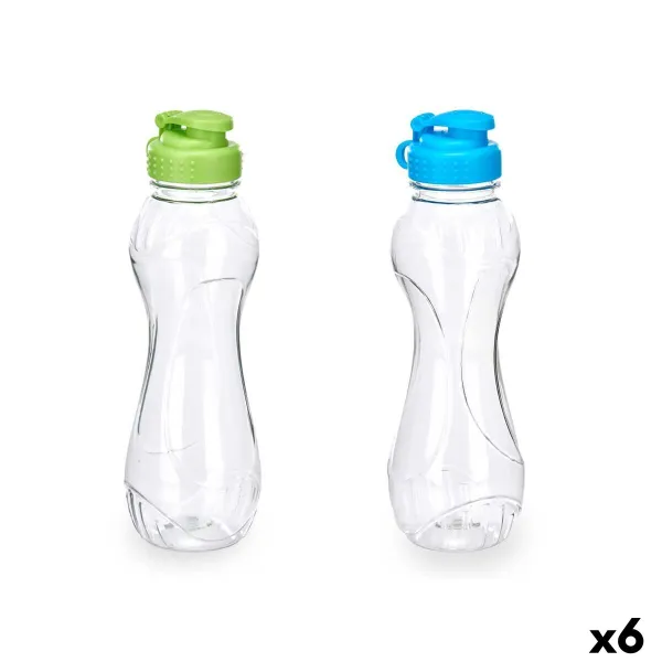 Vandens butelis Leknes Mėlyna Žalia polipropileno Tereftalato polietilenas (PET) 600 ml (6 vnt.)