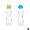 Vandens butelis Leknes Mėlyna Žalia polipropileno Tereftalato polietilenas (PET) 600 ml (6 vnt.)