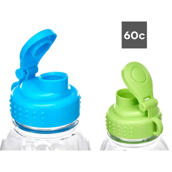 Vandens butelis Leknes Mėlyna Žalia polipropileno Tereftalato polietilenas (PET) 600 ml (6 vnt.)
