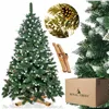 CT0191 Artificial Christmas tree 220 cm Premium Royal Trees, snowy diamond pine with cones