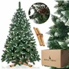 CT0191 Artificial Christmas tree 220 cm Premium Royal Trees, snowy diamond pine with cones