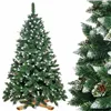 CT0191 Artificial Christmas tree 220 cm Premium Royal Trees, snowy diamond pine with cones