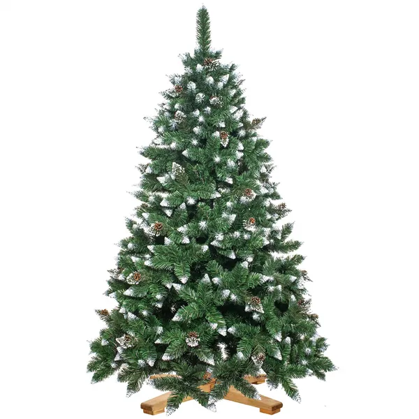 CT0190 Artificial Christmas tree 180 cm premium Royal Trees, snowy diamond pine with cones