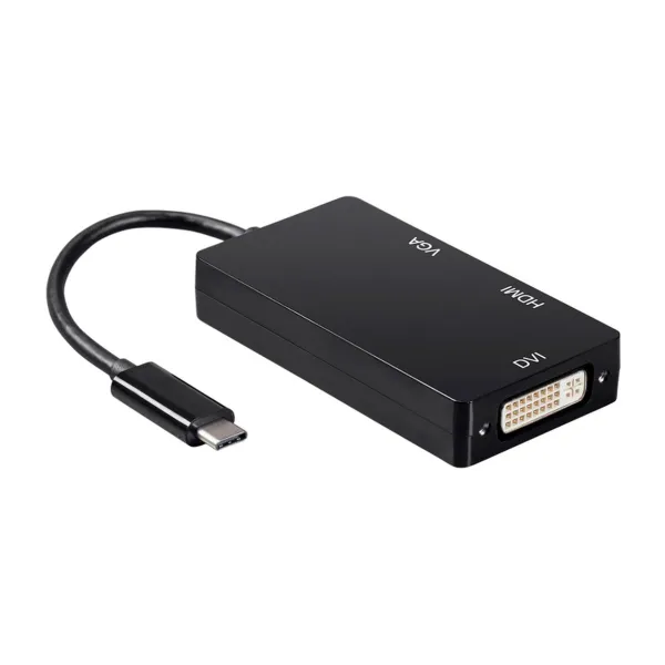 USB-C – VGA/HDMI/DVI adapteris Aisens A109-0343 HDMI USB VGA USB 3.2 Juoda 15 cm