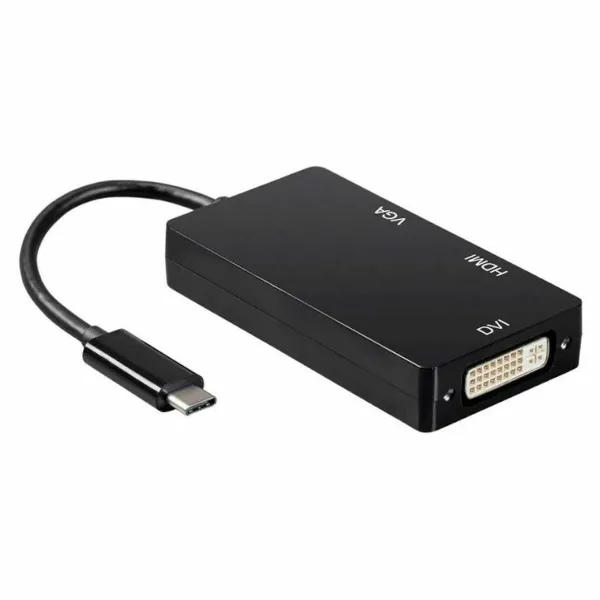 USB-C – VGA/HDMI/DVI adapteris Aisens A109-0343 HDMI USB VGA USB 3.2 Juoda 15 cm