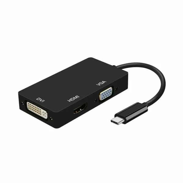 USB-C – VGA/HDMI/DVI adapteris Aisens A109-0343 HDMI USB VGA USB 3.2 Juoda 15 cm