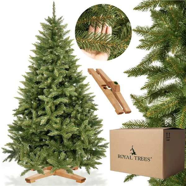 CT0187 Artificial fir tree 220 cm Premium Royal Trees, Caucasian fir, with wooden stand