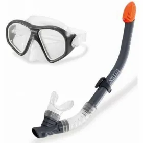 Snorkel Goggles and Tube Intex Yellow Black Grey