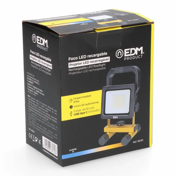 LED spotlight EDM 36130 20 W 6500 K 1000 Lm 2000 Lm Įkraunamas