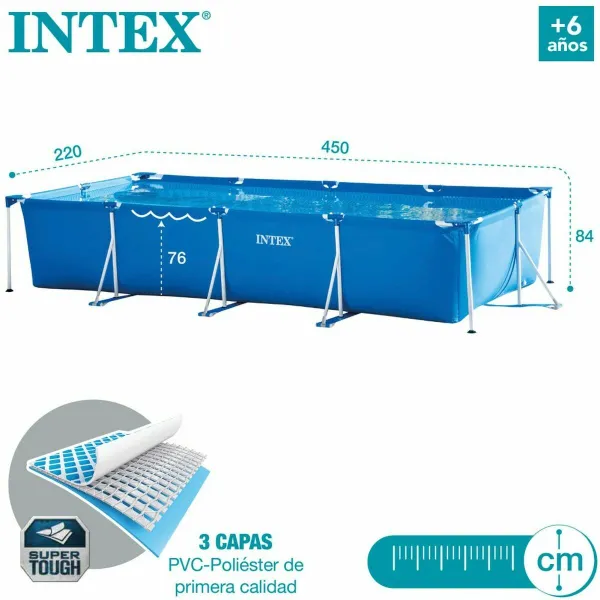Išmontuojamas baseinas Intex Frame 450 X 220 X 84 CM 7127 L Stačiakampis