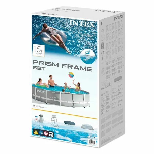 Removable pool Intex Prism Frame 457 x 107 cm 14.614 l Grey