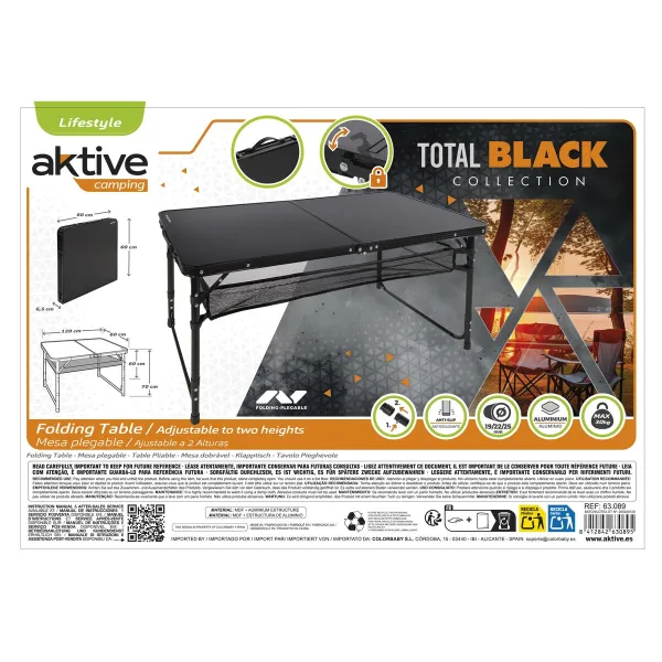 Sulankstomas stalas Aktive 120 x 60 cm