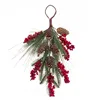 Door Hanger Christmas Red Green Natural Plastic Pineapples 42 cm