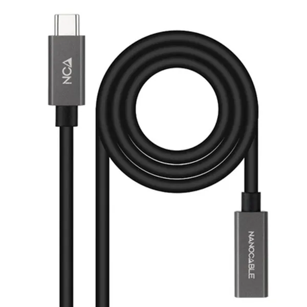 USB-C Pikendusjuhe NANOCABLE 10.01.4400 Must 50 cm