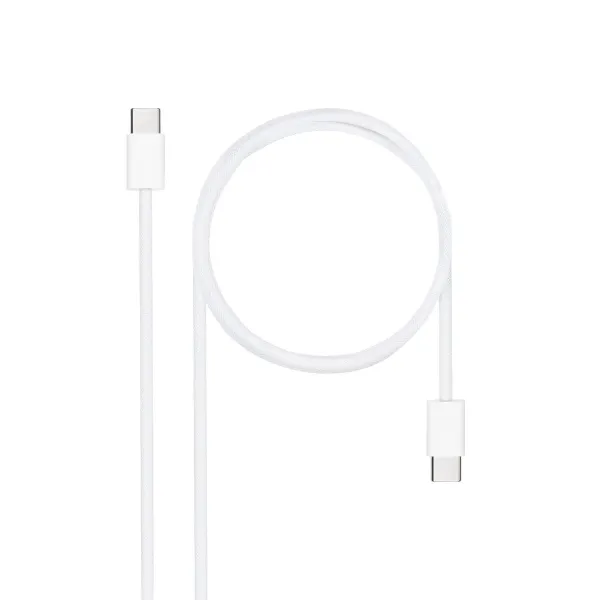 USB-C Kabelis NANOCABLE 10.01.6002-CO Balts 2 m