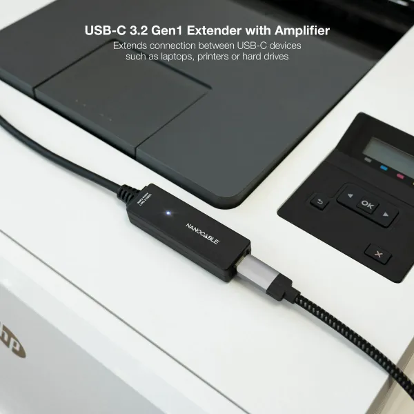 USB-kaabel NANOCABLE USB 3.2 amplif. C/M-C/H 5m Must 5 m