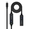 USB Kabelis NANOCABLE Cable USB 3.2 amplif. C/M-C/H 10 m Melns