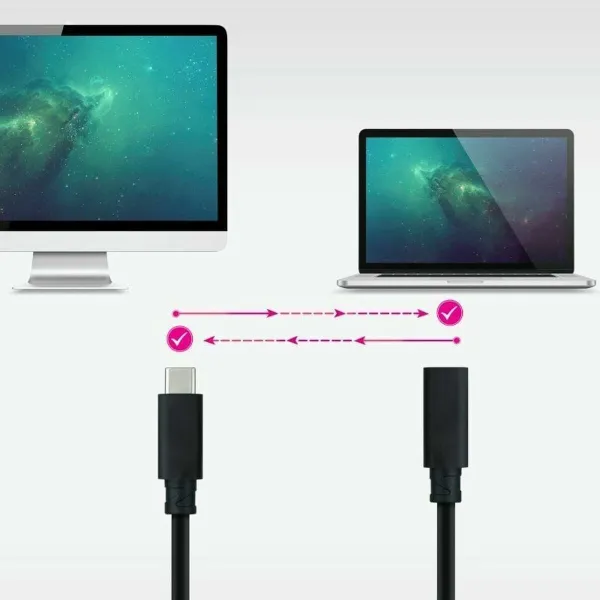 USB-kaabel NANOCABLE USB 3.2 GEN2x2 100W C/M-H Must 1,5 m