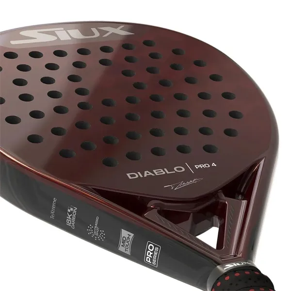 Padel Racket Siux Diablo Pro 4 Dark Red Charcoal EVA
