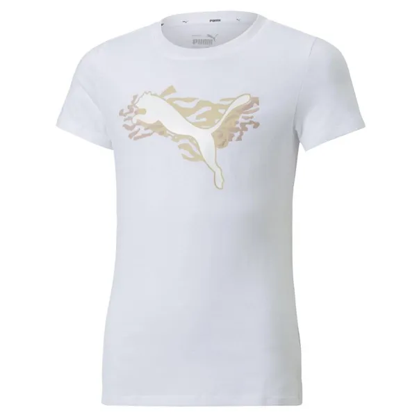 Krekls ar Īsām Piedurknēm Bērniem Puma Alpha Balts