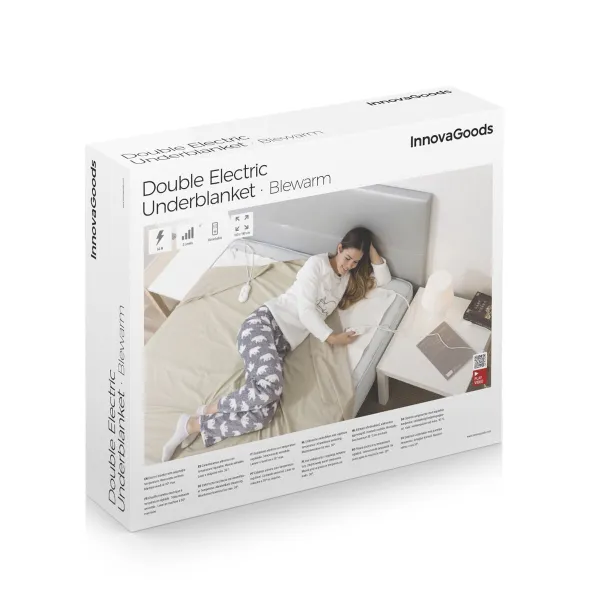 Dvivietis elektrinis antčiužinis Blewarm InnovaGoods Balta 140 x 160 cm 60+60 W (Naudoti A)