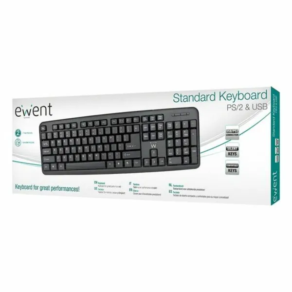 Клавиатура Ewent EW3109 PS/2 USB Чёрный